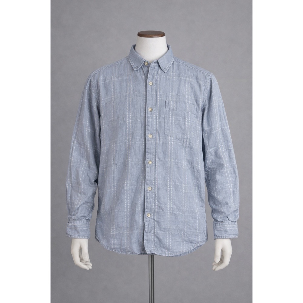 Tommy Bahama Button Up Shirt Mens Medium M Blue Plaid Long Sleeve Woven Casual